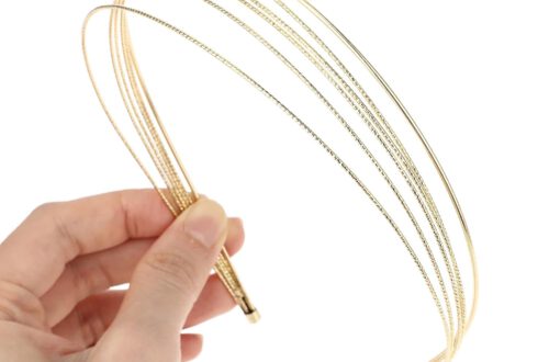 2 Stück Dünne Mehrschichtige Metall Stirnbänder für Frauen Modische Elegante Haarbänder Goldene Kopfbedeckungen Dünnschichtige Goldene Haar Accessoires für Frauen Mädchen