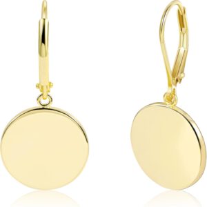 ALEXCRAFT Silber 925Ohrringe Hängend Creolen Damen, 14K Gold Kleine Ohrringe leichte Hängende Barren Ohrringe Anhänger Ohrringe Schmuck Creolen Ohrringe Hängend Damen Schmuckgeschenke