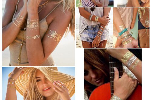 Amacoam Festival Tattoos Gold Temporäre Tattoos Halloween Tattoos Metallic Tattoo Wasserdicht 6 Blätter 70 Mustern Glitzer Tattoo Silber für Frauen Jugendliche Mädchen Festival Party Accessoire