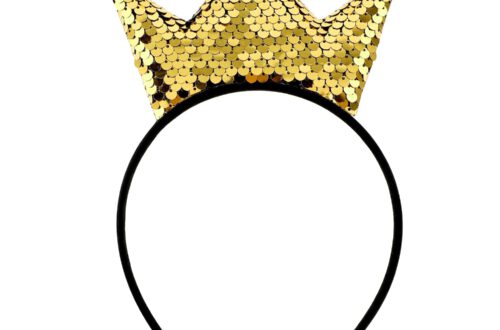 WLLHYF Pailletten Krone Stirnband, Glitzer Kronen Haarband Gold Haar Hoop Haarschmuck für Mädchen Frauen Geburtstag Weihnachten Party(Gold)