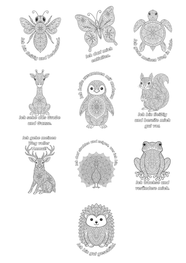 10 Krafttiere und Affirmationen - Bundle 2
