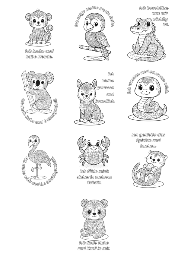 10 Krafttiere und Affirmationen - Bundle 5