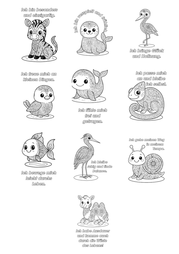 10 Krafttiere und Affirmationen - Bundle 6