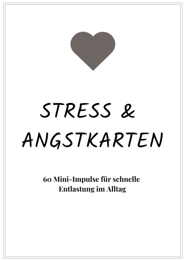 Kartenset (zum Ausschneiden) - Reduzierung von Stress und voller-Kopf-Karten